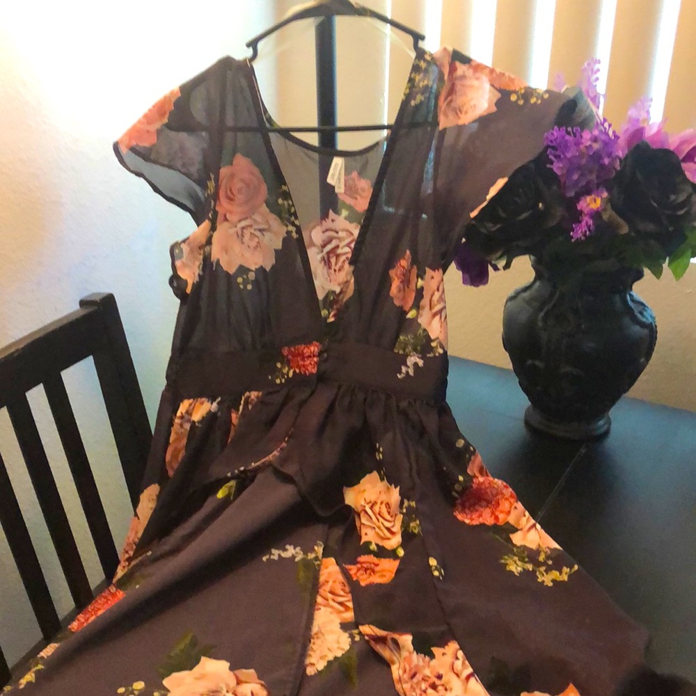 Floral print dress cover up